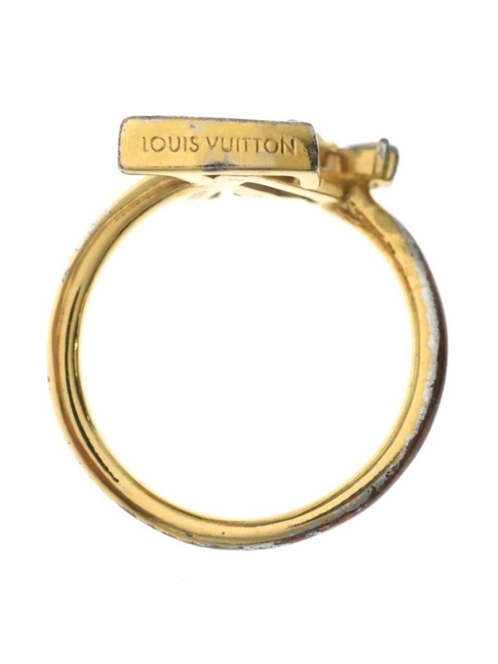 Louis Vuitton Iconic Flower Ring Metal Gold Rhinestone - Picture 6 of 8